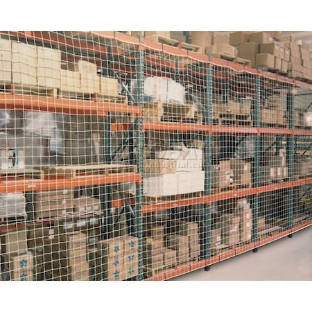 Global Industrial Pallet Rack Netting, One Bay, 99inW x 120inH, 4in Sq. Mesh, 2500 lb Rating 248439A
